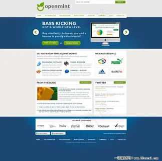 蓝色清爽简洁网站模板psd