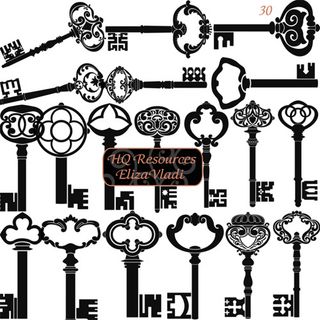 高清晰老式钥匙PS笔刷