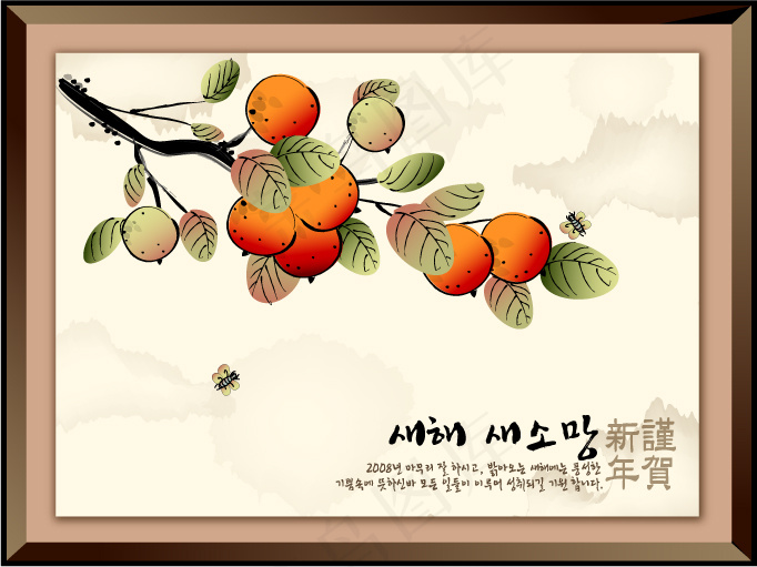 中国风格水墨吉祥年画-12ai矢量模版下载