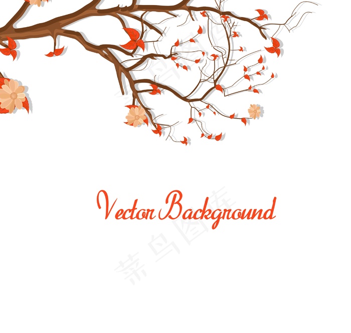 粉红色的花朵自然向量的分支