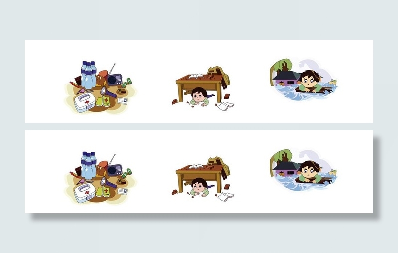安全应急漫画图片ai矢量模版下载