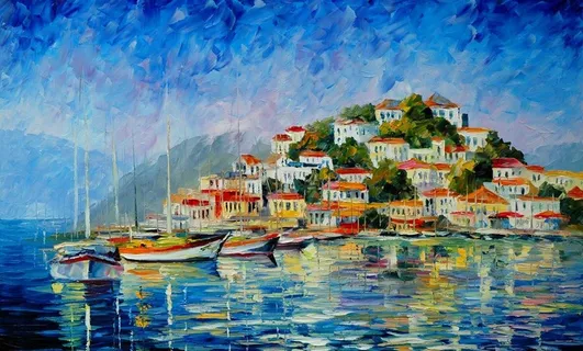 油画 海港清晨图片 油画 海港清晨图片