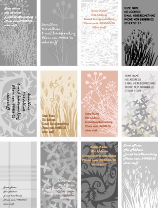 素雅底纹样式名片矢量素材