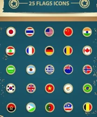 25种复古的旗帜图标矢量