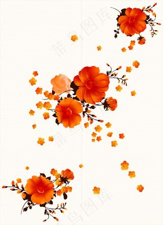 红色团花移门图案