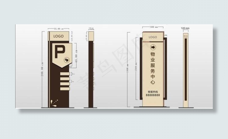 小区指示牌图片cdr矢量模版下载