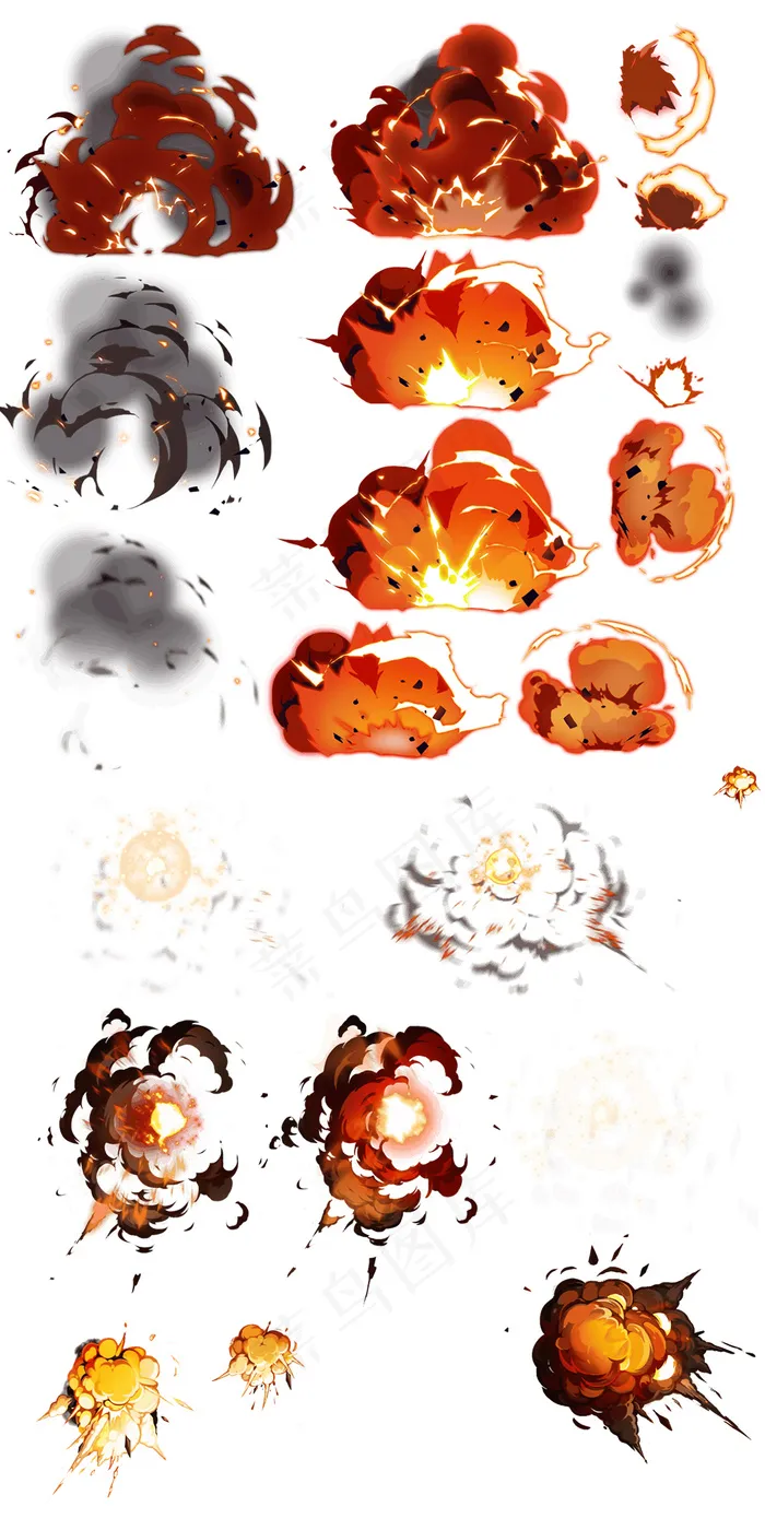 爆炸爆破光效合成PNG免扣素材psd模版下载