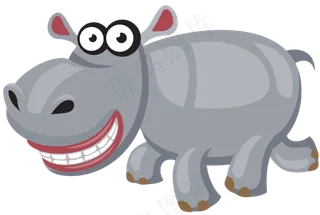 卡通河马动物图片海报素材