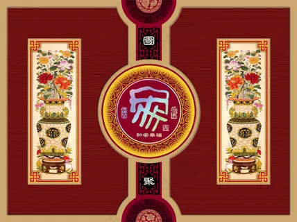 团聚中秋传统礼盒设计PSD分