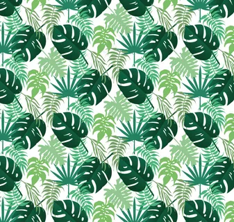 矢量手绘水彩热带植物动物装饰图案 矢量手绘水彩热带植物动物装饰图案