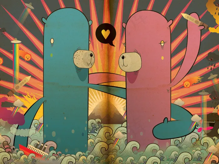 超可爱的插画壁纸