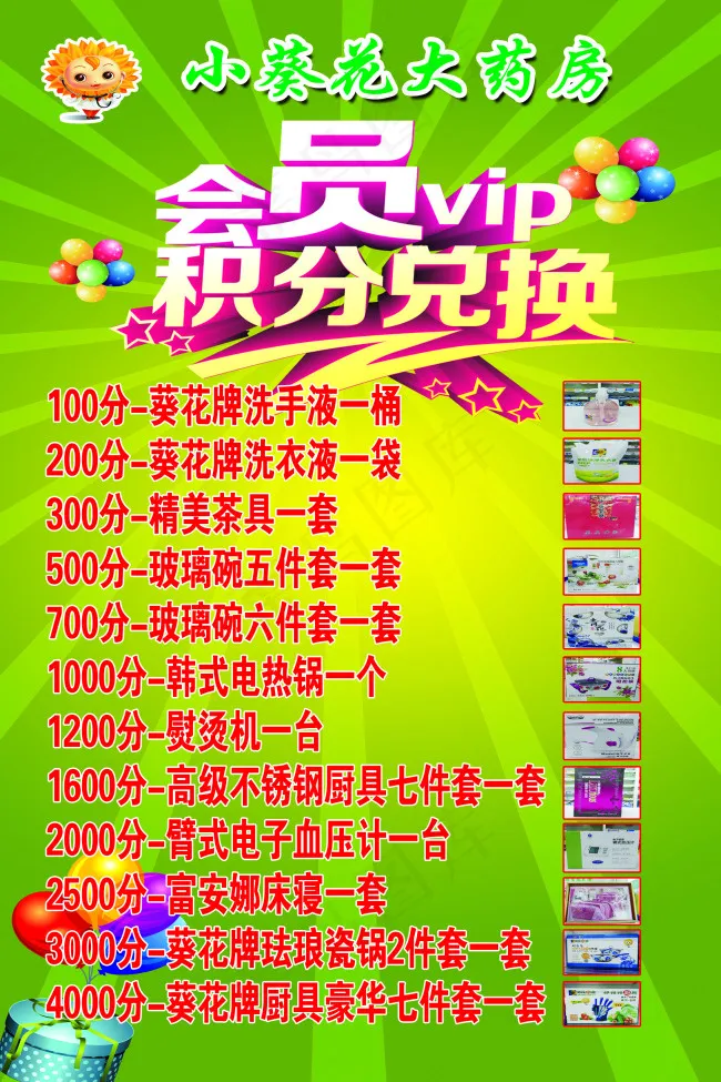 会员礼品积分兑换表psd模版下载