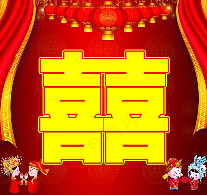 婚庆背景图片psd模版下载
