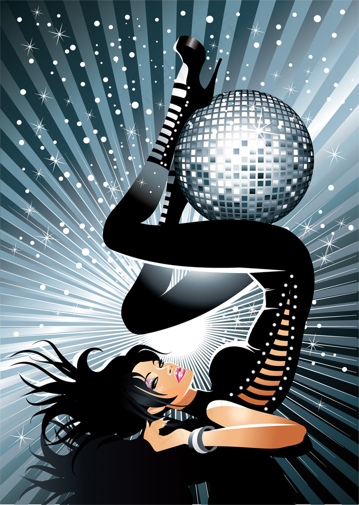 卡通性感美女矢量图下载