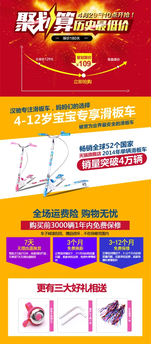 滑板车促销海报(480X1094(DPI:72))psd模版下载