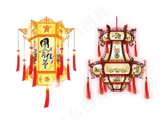 元宵节灯笼素材PSD抠图