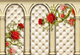 欧式风格罗马柱客厅电视背景墙设计