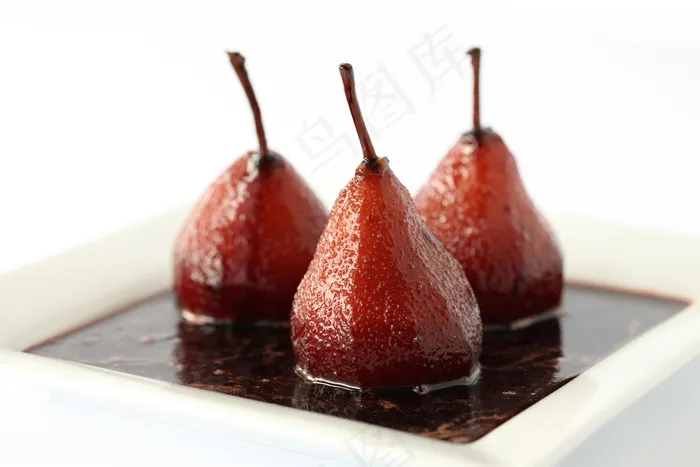甜品红酒梨图片