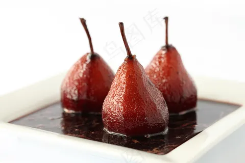 甜品红酒梨图片
