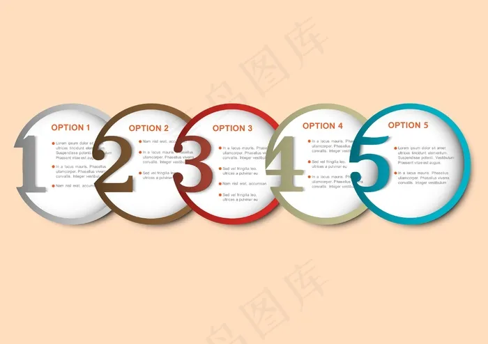 圆编号条幅图表eps,ai矢量模版下载