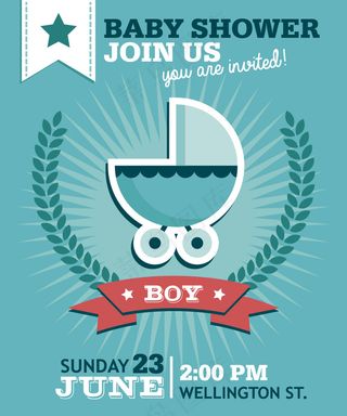 婴儿车插画剪纸矢量图