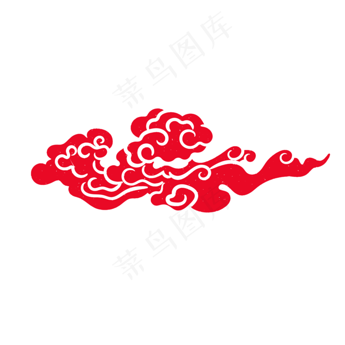 七夕复古印章效果祥云,免抠元素(2000*2000px 300 dpi )ai矢量模版下载