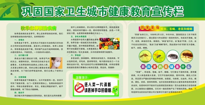 巩固国家卫生城市健康教育宣传栏