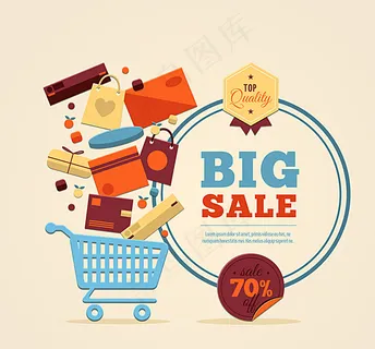 创意购物车促销海报图片