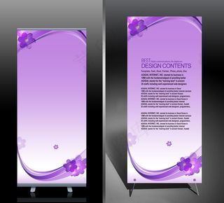 时尚花纹x展架易拉宝PSD模板下载
