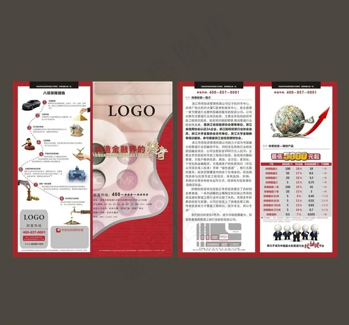 金融投资2折页图片(210X297)cdr矢量模版下载