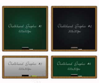 四款黑板PSD素材