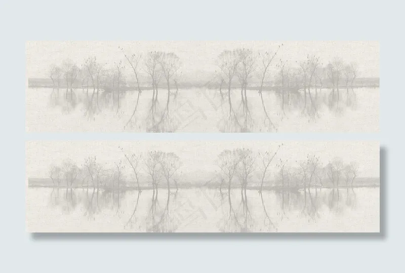 树林 灰棕色banner　
