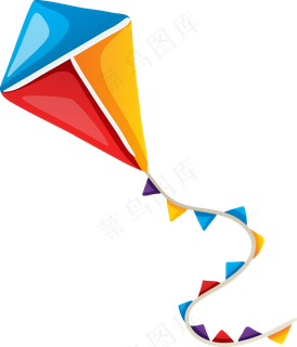 卡通春天郊游手绘风筝放风筝PNG免...