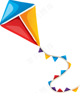 卡通春天郊游手绘风筝放风筝PNG免...