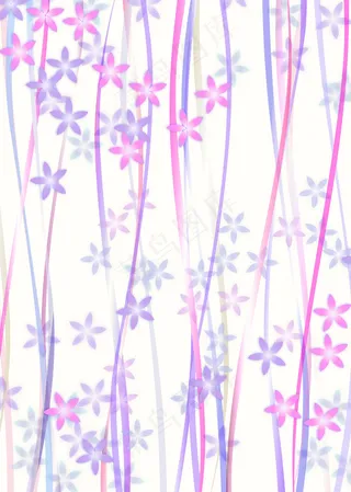 蓝紫线条坠饰五角花瓣背景图