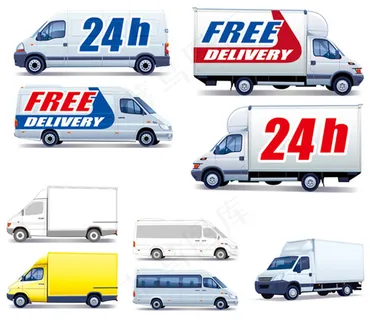 物流运输汽车矢量素材