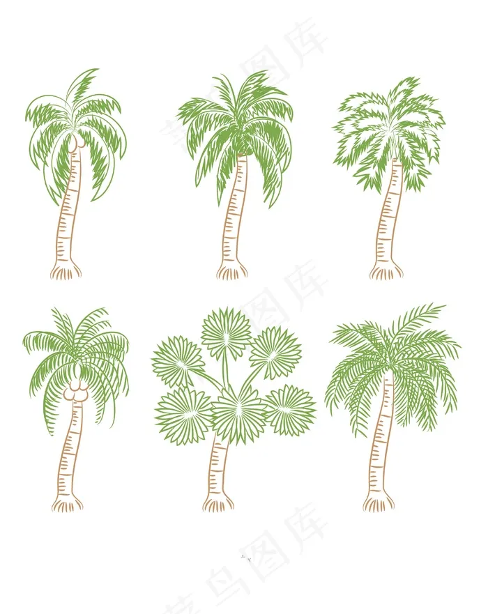 手绘椰树