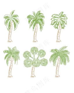手绘椰树