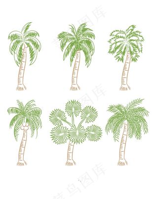 手绘椰树