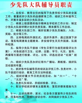 少先队大队辅导员职责图片
