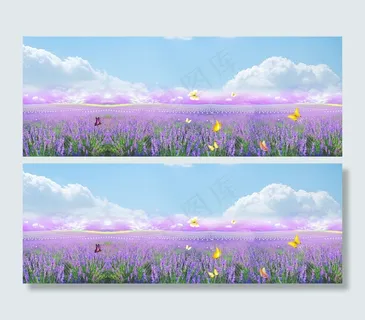 春季薰衣草背景海报　
