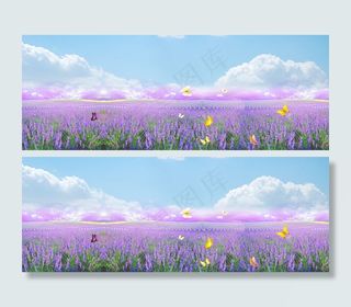春季薰衣草背景海报　