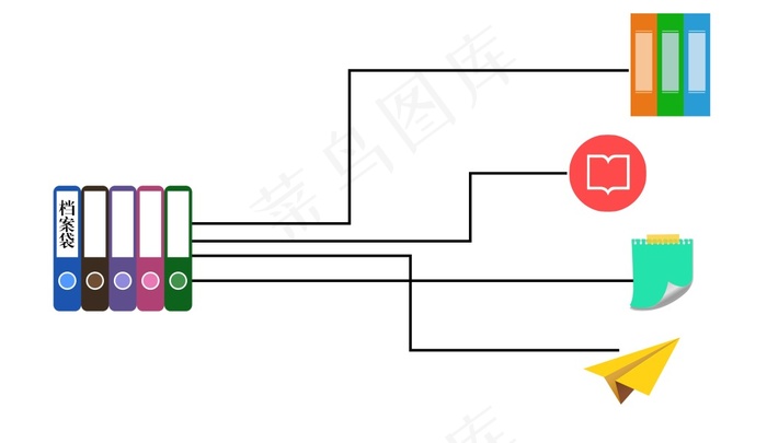 档案盒纸飞机ai矢量模版下载