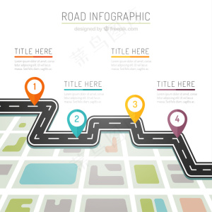 道路infography颜色