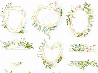 清新手绘水彩叶子绿色植物PNG素材