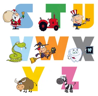 有趣的儿童字母矢量集01
