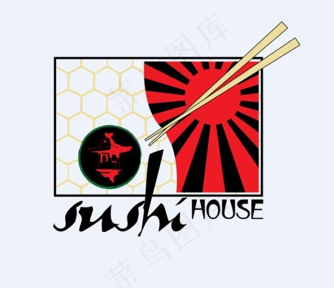 矢量寿司店