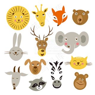 简约卡通动物头像