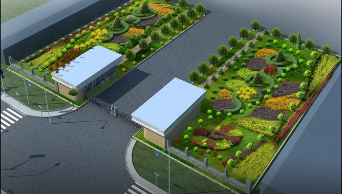 厂区绿化效果图图片