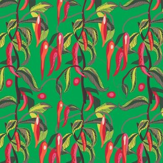 矢量分层辣椒图案花草墙纸素材图片